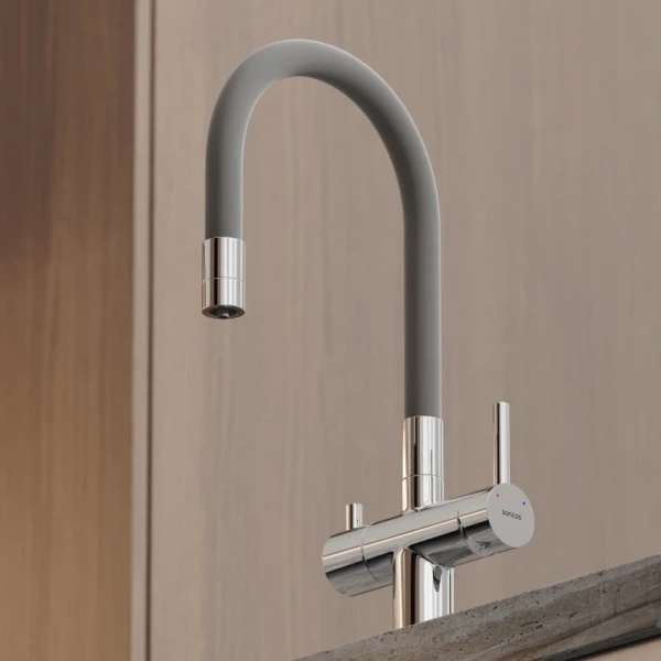 смеситель для кухни sancos lucia sc4004ch хром серый