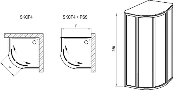 душевой уголок ravak supernova skcp4-90 90×90 3117o102zg профиль белый, стекло sabina grape