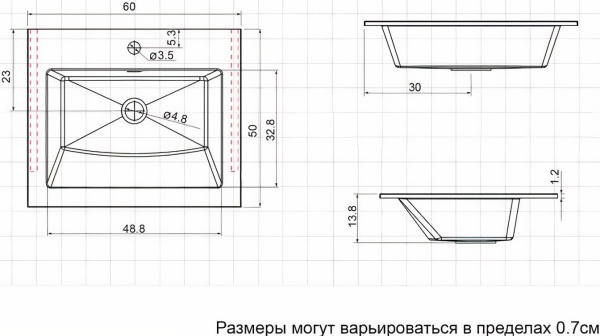 раковина 60 см aquanet электра 00326508 белый матовый