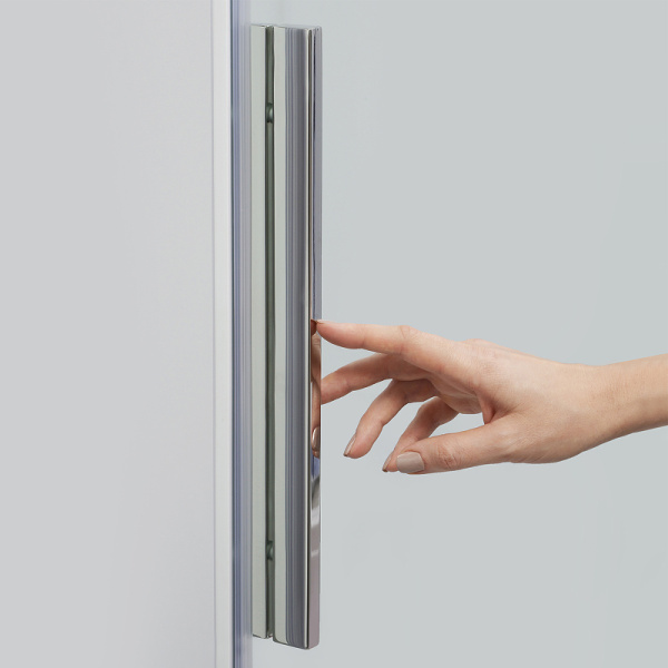 дверь для душевой кабины wasserkraft dinkel 130 58r30 профиль хром, стекло прозрачное