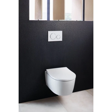 унитаз подвесной geberit icon 500.784.01.1 безободковый, с крышкой сидением микролифт, цвет белый
