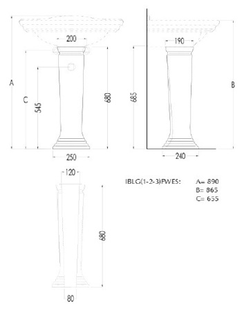 раковина подвесная devon & devon westminster iblp1fwes 53 см
