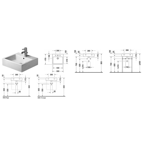 накладная раковина в ванную duravit vero 454500079