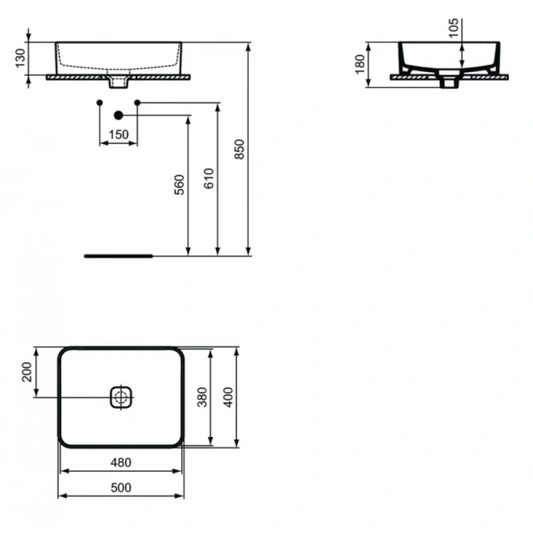 раковина чаша ideal standard strada ii 50 см (t296701)