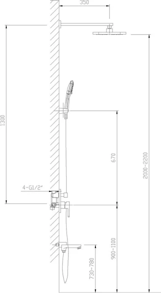 душевой комплект timo selene sx-3069/00sm (1113) с внутренней частью