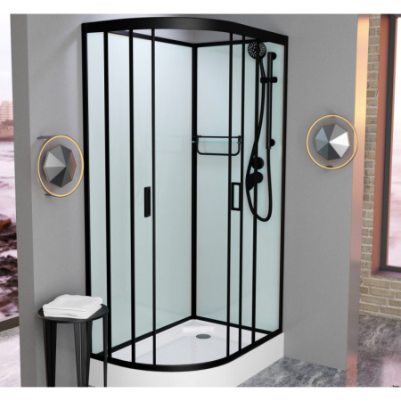 душевая кабина frank f411r black правая без крыши 110х80