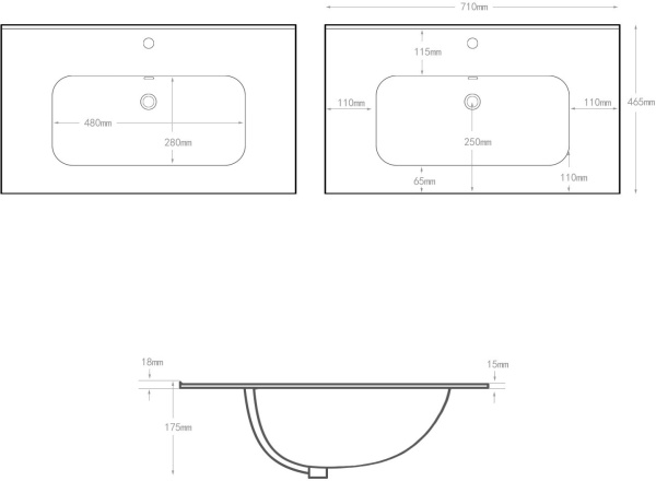 раковина 70 см aquanet flat 00284027 белая