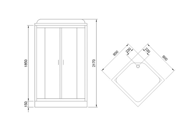 душевая кабина royal bath hp 90x90 rb90hp7-wc с гидромассажем