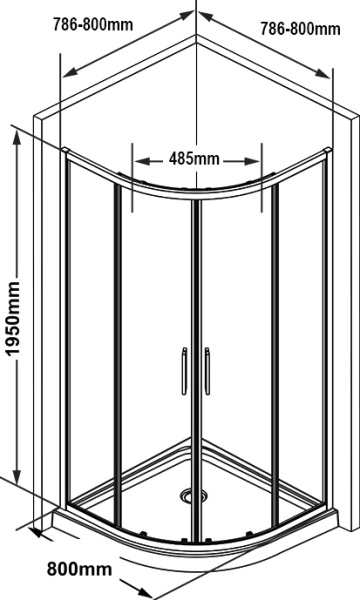 душевой уголок ravak blix slim blscp4-80 x3bm40300z1 профиль черный+transparent