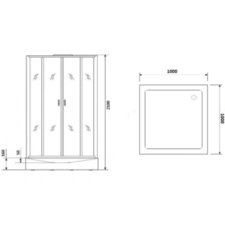 душевая кабина niagara premium 100x100 ng-6002-01q без гидромассажа