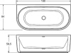 акриловая ванна riho desire wall mounted 184x84 b089001005 (bd0700500000000) без гидромассажа