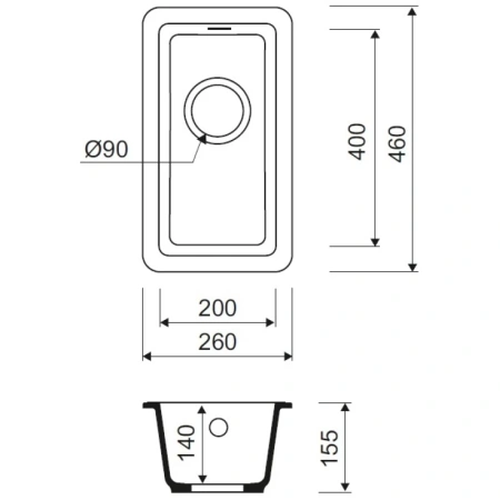 кухонная мойка белый iddis tanto tu1w261i87