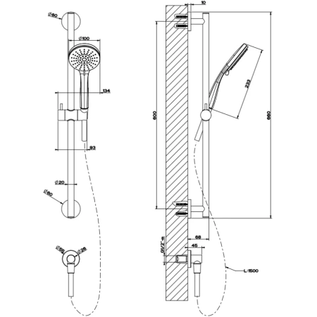 душевой гарнитур gessi emporio 47310#031 цвет хром душевой гарнитур gessi emporio 47310#031 цвет хром