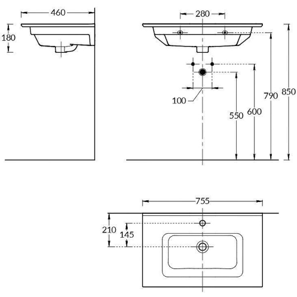 раковина kerama marazzi piano 75 pi.wb.75 белая глянцевая