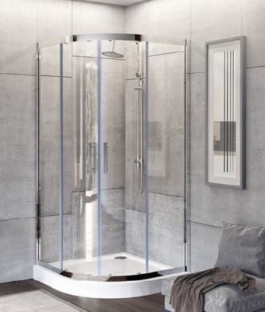 душевой уголок aquanet delta npe2142 00183842 100×100 профиль хром, стекло прозрачное