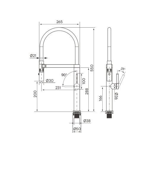 смеситель для кухни paulmark leader le214101-g золото/ черный