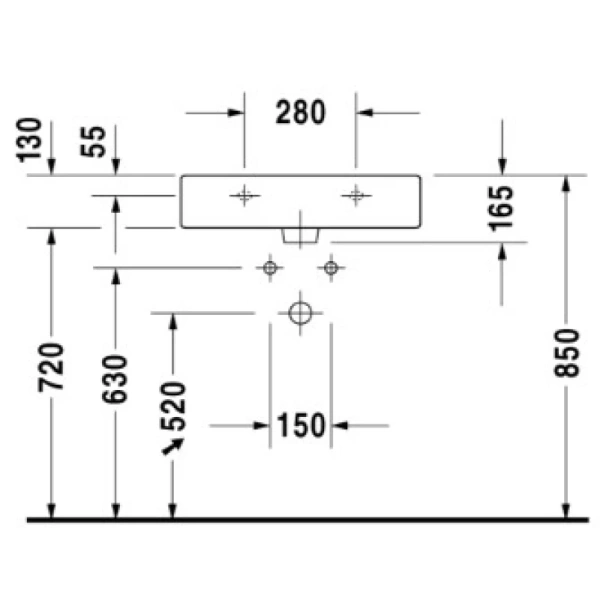 раковина подвесная duravit vero 60х47 0454600000, белая