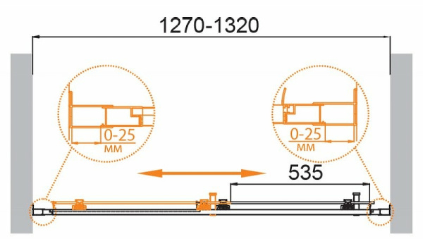 душевая дверь cezares molveno 130 molveno-bf-1-130-p-cr профиль хром стекло рифленое
