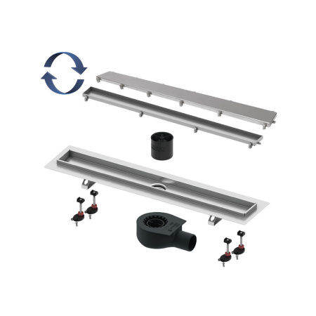 Душевой лоток Tece Linus 80 см 15103089 2 в 1 с основой для плитки tile и steel с мембраной, хром матовый