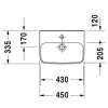 раковина подвесная duravit durastyle 45 см 070845 00 00