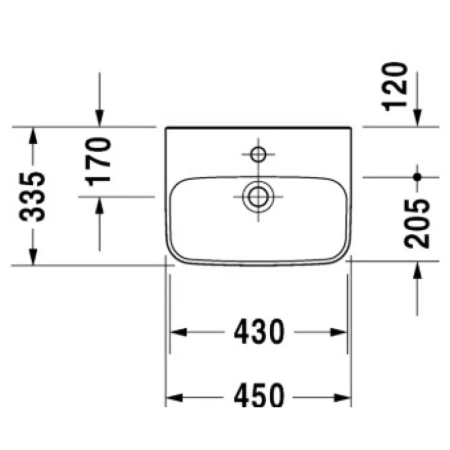 раковина подвесная duravit durastyle 45 см 070845 00 00