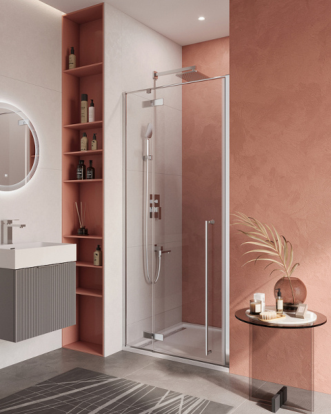 душевая дверь cezares liner 100 l liner-b-12-100-c-cr-l профиль хром стекло прозрачное