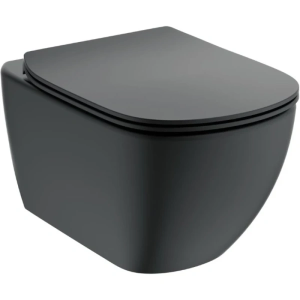 унитаз подвесной ideal standard tesi aquablade t0079v3 черный матовый без сиденья