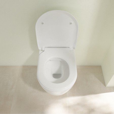 унитаз villeroy&boch avento 5656rs01 подвесной, с сиденьем микролифт, тонкое, белый