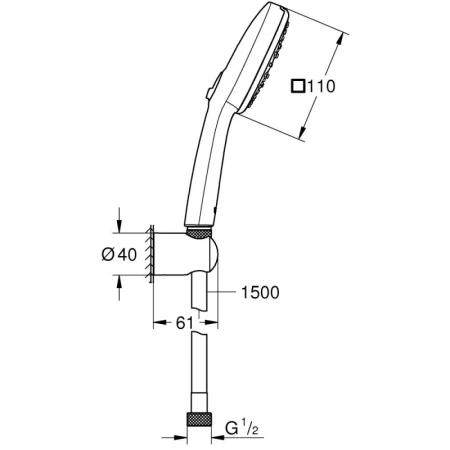 душевой набор grohe tempesta cube 27588003