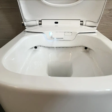 унитаз uni-flow mi smart ch10166zr подвесной, в комплекте с крышкой-биде и пультом ду управления, белый