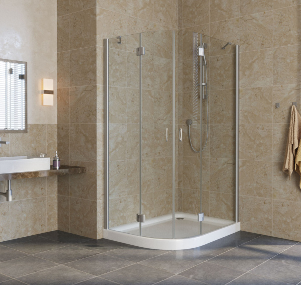 душевой уголок vegas glass afs-fux 120*80 07 01 профиль матовый хром, стекло прозрачное