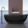 ванна из полиэфирной смолы abber kristall at9703onyx 170x75 см, отдельностоящая, черный