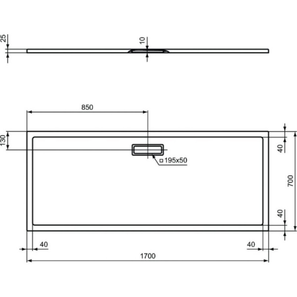 душевой поддон 170х70 см ideal standard t4479v1 ultraflat new