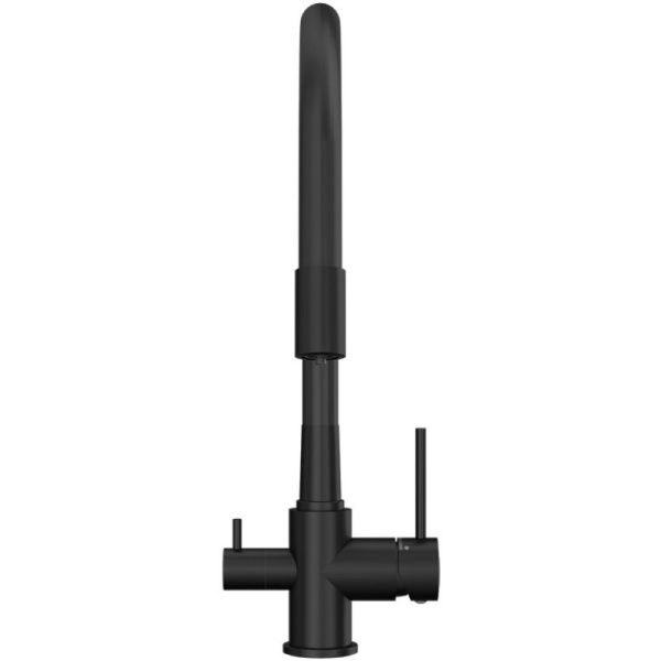 смеситель elghansa kitchen pure water 56f5216-black для кухни, с гибким изливом, с подключением к фильтру, черный матовый