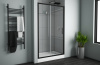 душевая дверь в нишу bravat black line 120 bd120.4101b профиль черный, стекло прозрачное