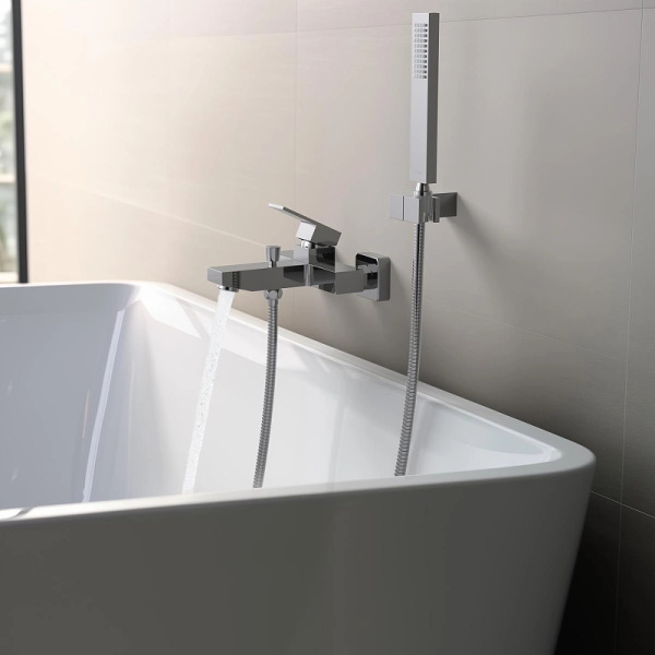 смеситель для ванны aquatek либра aq1649cr, с душевым гарнитуром, цвет хром.