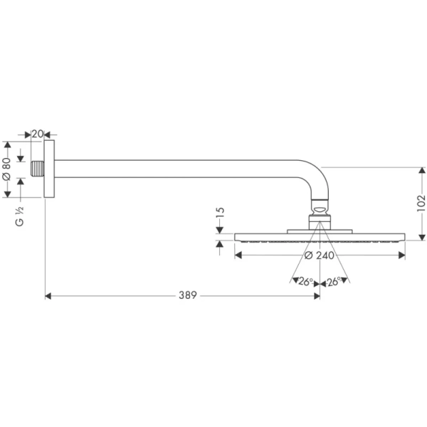 верхний душ hansgrohe raindance s 240 1jet ecosmart 27461000