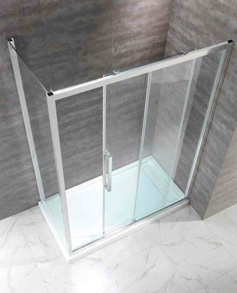 душевой уголок cezares lux soft 120x90 lux-soft-w-ah-1-120/90-c-cr-iv профиль хром стекло прозрачное