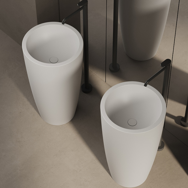 раковина dea design pedestal basin dd2010 500 18 напольная, без отв., solid surface, ø50х90см., white №18