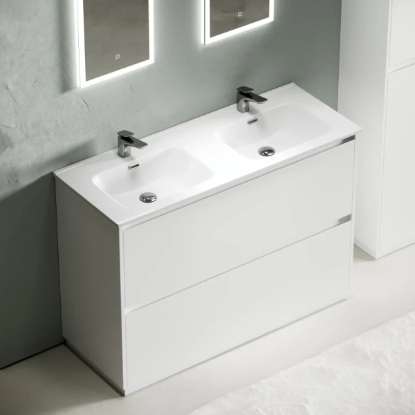 тумба под раковину sancos libra floor 120 lb120f-2w белый глянец