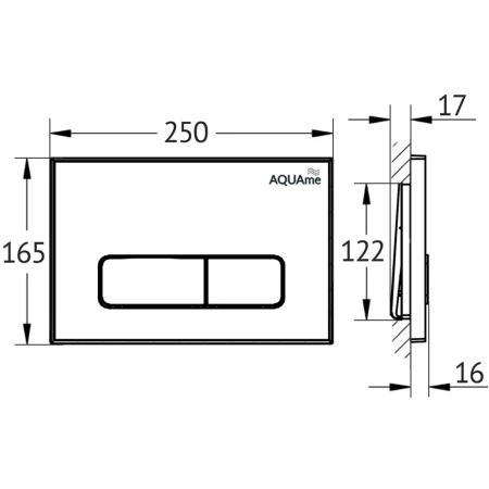 кнопка смыва aquame aqm4104b хром/черный матовый/хром