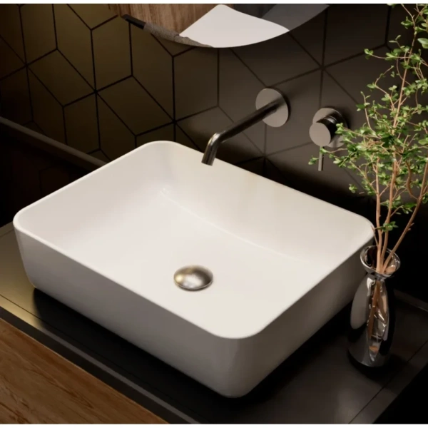 смеситель для раковины aquame siena aqm6215gm встраиваемый, без донного клапана, оружейная сталь