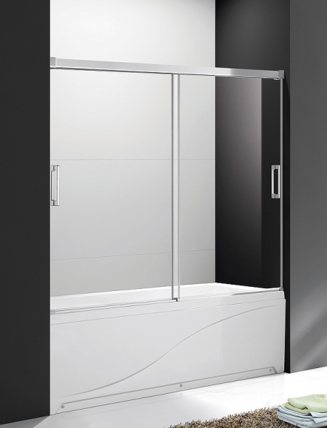 шторка на ванну cezares tandem soft 170 tandem-soft-vf-2-170/145-c-cr-iv профиль хром стекло прозрачное