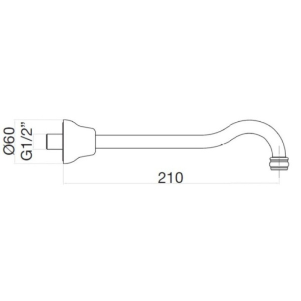 излив для ванны 210 мм webert armony ac0537065