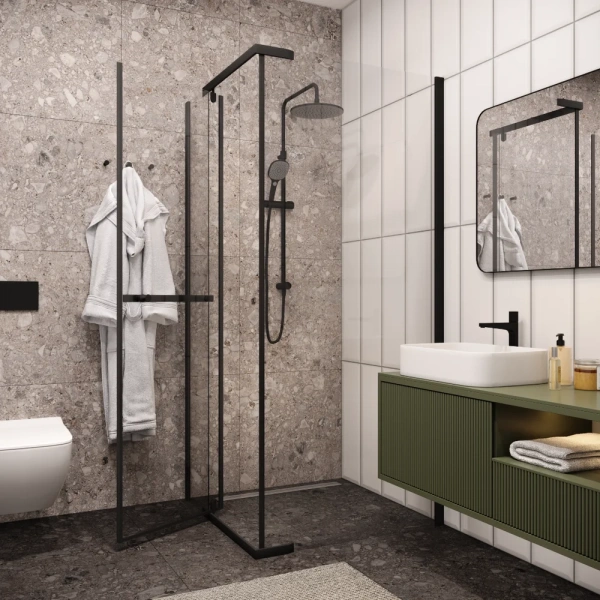 душевой уголок cerutti spa zq91b 90×90, черный