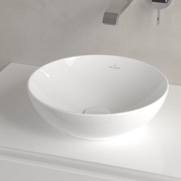 раковина villeroy & boch loop & friends 4a450001 накладная, ø38 см, альпийский белый