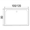 душевой поддон из абс-пластика wemor 120x80 s 10000006059 белый