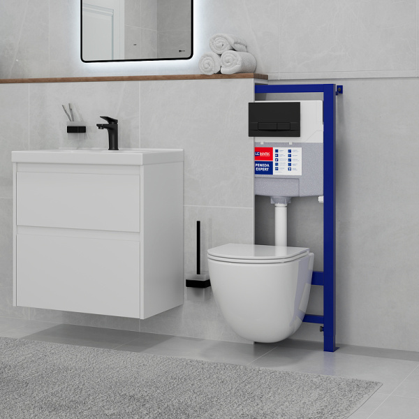 инсталляция lemark peneda expert 9812111 для унитаза с клавишей смыва хром глянцевый