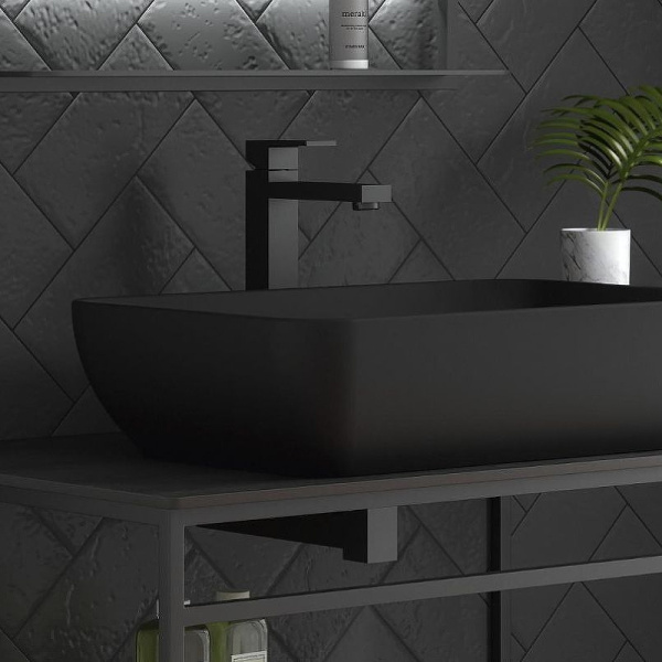 смеситель для раковины kerama marazzi futura 66419km.01.093 черный матовый