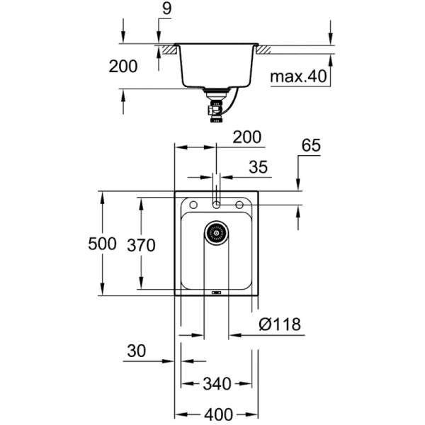 кухонная мойка grohe k700 серый 31650at0
